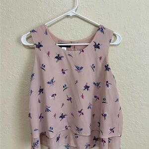 Simply Styled Pink Floral Layered Blouse